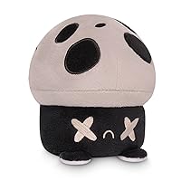 TeeTurtle The Original Reversible Mushroom Plushie Happy + Dead Rainbow + Gray Show Your Mood Without Saying a Word