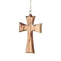 Olive Wood Flared Cross Ornament, Small