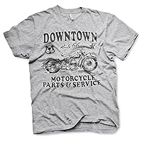 Route 66 Officially Licensed Downtown Service Mens T-Shirt (Heather Grey)
