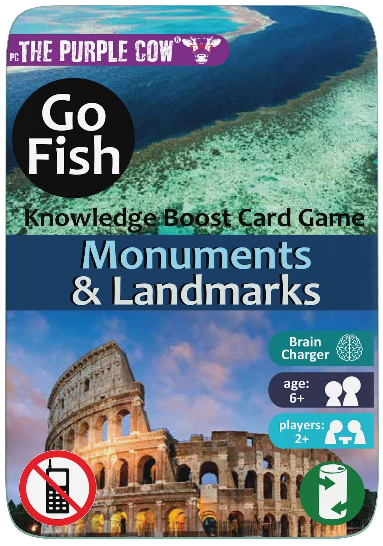 The Purple Cow's Go Fish! - Monuments & Landmarks - The Classic Card Game with a General Knowledge Boost for Kids & Families Ages 6+
