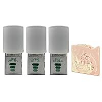 Bath & Body Works White Wallflowers Scent Control Fragrance Plug 3 Pack With a Himalayan Salts Springs Sample Soap