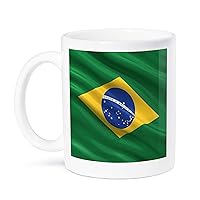 3dRose Flag Of Brazil Ceramic Mug, 15 oz, White