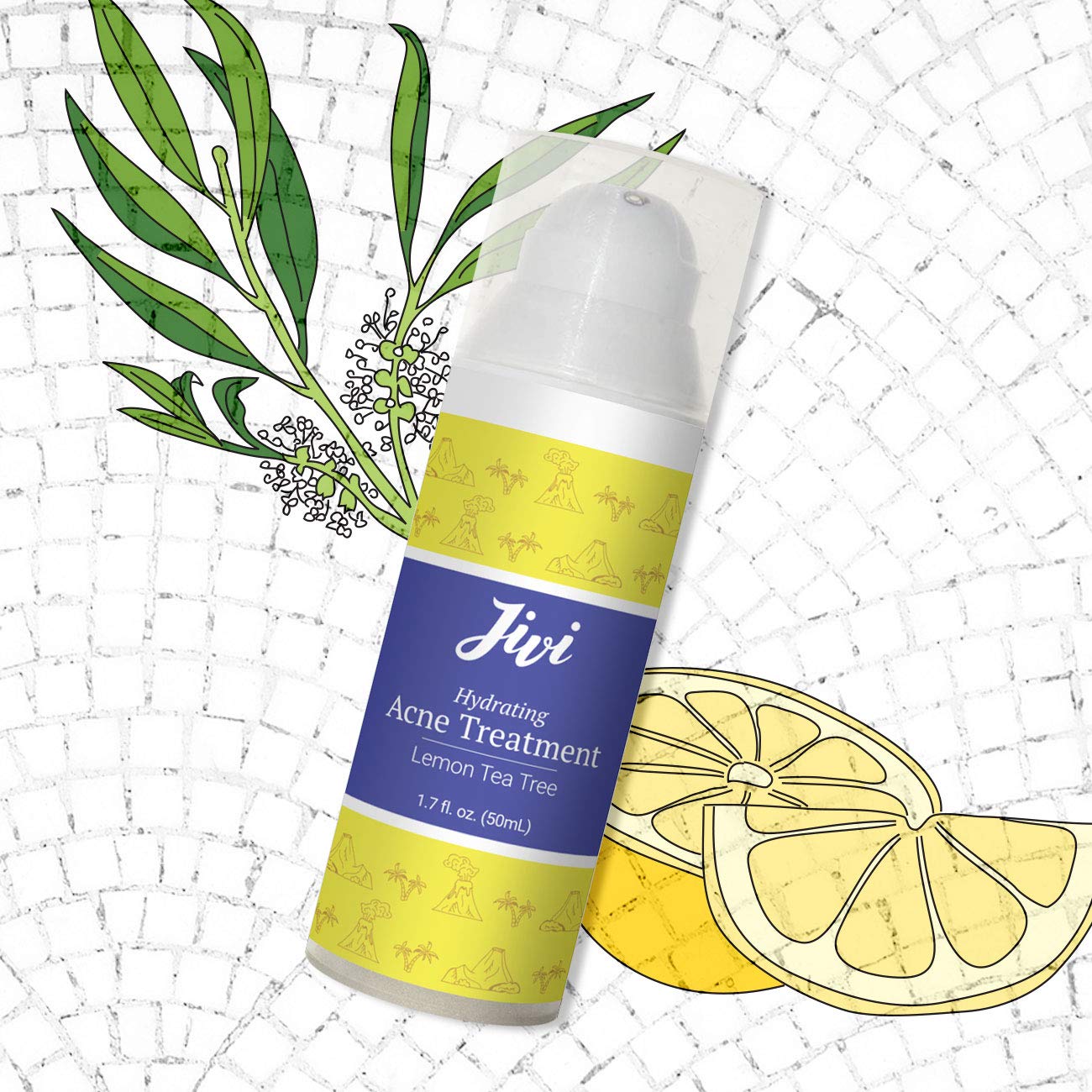 Jivi Hydrating Acne Treatment (Lemon Tea Tree) | Spot Treatment that Eliminates Breakouts and Scarring | 100% Natural with Organic Ingredients | Made for All Skin Types | 1.7 fl. oz.