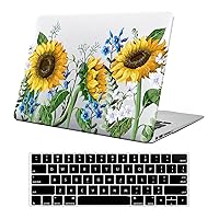 KEROM Compatible with MacBook Air 15 inch Case 2024 2023 Release M3 A3114 M2 A2941 with Liquid Retina Display & Touch ID, Protective Plastic Hard Shell Case & Keyboard Cover, Sunflower
