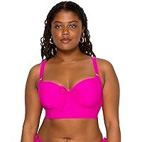 Smart & Sexy Women's Plus-Size Long Lined Underwire Bikini Top