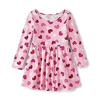 The Children's Place baby girls Long Sleeve Knit Casual Skater Dress