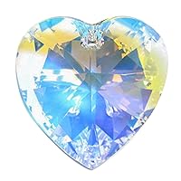 SWAROVSKI 1 pc Xilion Crystal 6228 Heart Charm Pendant Clear AB 18mm / Findings/Crystallized Element