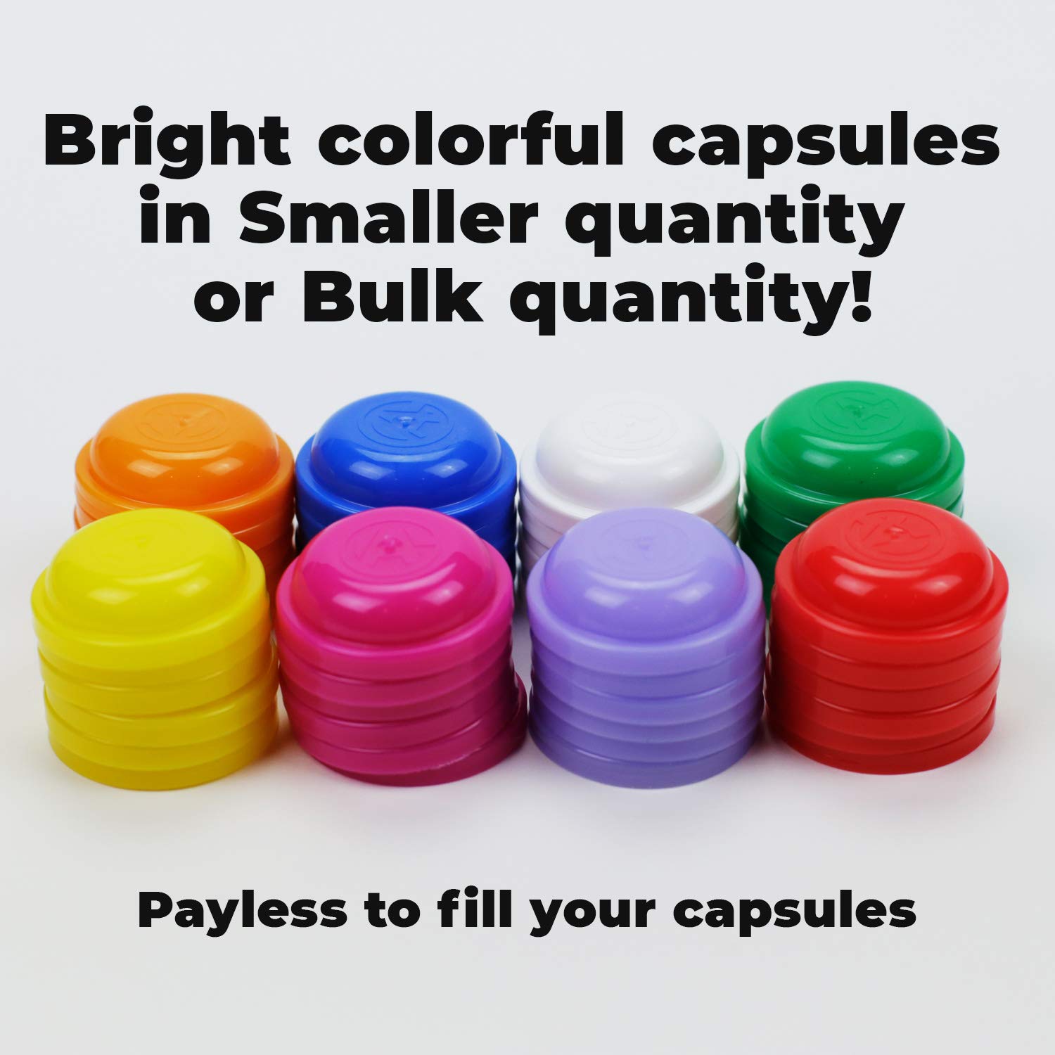 Vending Machine Capsules - 1.1 Inch Tiny Frosty Clear-Colored Acorn Capsules - 50 Pcs Empty Toy Capsules - 8 Colors Plastic Capsules for Toys - 28 mm Prize Machine Capsules - Small Colored Containers