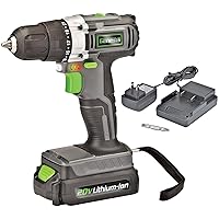 Genesis GLCD2038A 20V Lithium-ion Battery-Powered Cordless Variable Speed Drill Driver with 3/8