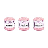 Aunt Lydia Classic Orchid Pink Crochet - 3 Pack of 350y/320m - Cotton - Gauge 10 - Crochet
