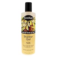 ShiKai Daily Moisturizing Shower Gel (Vanilla, 12oz) | With Hydrating Aloe Vera & Oatmeal | Scented Body Wash for Dry Skin Relief