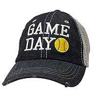 Cocomo Soul Womens Game Day Softball Hat | Game Day Softball Hat | Game Day Softball Cap | Softball Mom Hat | Softball Game Day Hat 242 Dark Grey