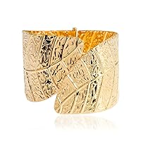 Wide Leaf Gold Arm Cuff Upper Arm Bracelet Armband Wrist Cuff Bangle Bracelet Jewelry for Women