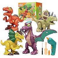 Take Apart Dinosaur Toys for Boys Age 3 4 5 6 7 8 Year Old Kids Learning Educational STEM Construction Building Kit with Electric Drill Tool Set Best Gift for Toddler Birthday Festivals