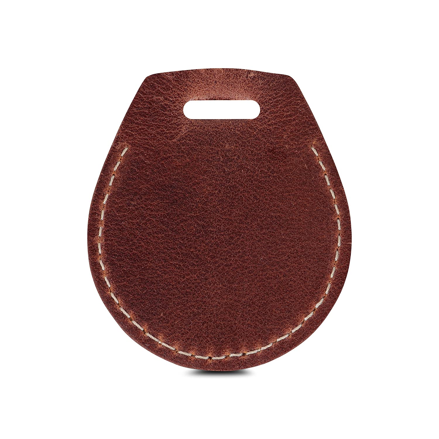 LONDO Genuine Leather AirTag Case with Neck Strap (Brown)