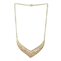 16.00 CTW Natural Diamond Polki Wedding Necklace 925 Sterling Silver 14K Gold Plated Ethnic Wear Slice Diamond Jewelry