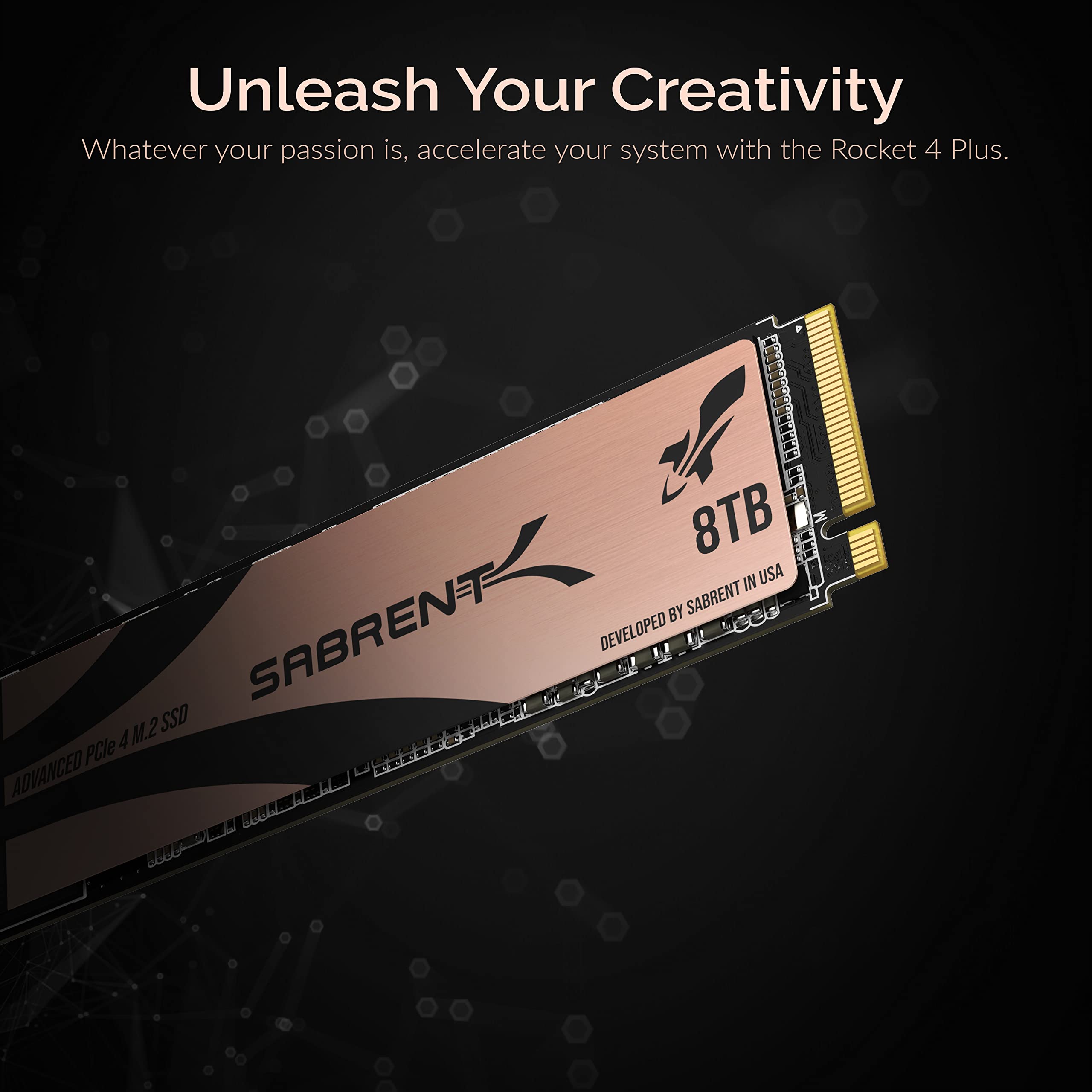 SABRENT Rocket 4 Plus SSD with Heatsink 8TB PCIe Gen 4 NVMe M.2 2280 Internal Solid State Drive, Extreme Speed, Heat Management [SB-RKT4P-HTSP-8TB]