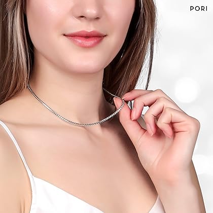 PORI JEWELERS Sterling Silver Italian 2.5MM Solid Franco Square Box Link Chain Necklace