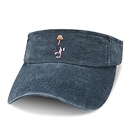 Funny Ostrich Leaky Top Denim Hat Print Sun Visor Hat Baseball Cap Golf Hat for Adult