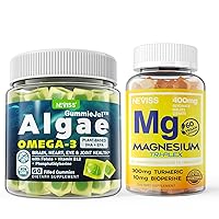 Vegan Omega 3 Gummies 1000mg + Magnesium Supplement Complex 400mg