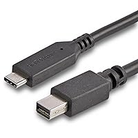 StarTech.com 6ft / 2m USB-C to Mini DisplayPort Cable - 4K 60Hz - Black - USB 3.1 Type C to mDP Adapter (CDP2MDPMM6B)