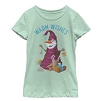 Fifth Sun Frozen Olaf Wishes Girl's Heather Crew Tee