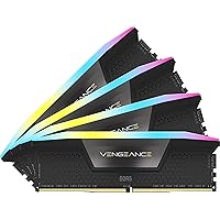 CORSAIR Vengeance RGB DDR5 RAM 96GB (4x24GB) 6400MHz CL32 Intel XMP iCUE Compatible Computer Memory - Black (CMH96GX5M4B6400C32)