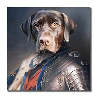 Loomarte Funny Dog Cat Pet Portrait Canvas Painting Wall Art for Home Wall Decor Customizable Framed wall art (Style 3-12''x12'')