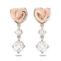 SWAROVSKI Lifelong Heart Necklace, Earrings, and Bracelet Crystal Jewelry Collection, Rose Gold & Rhodium Tone Finish