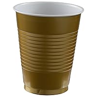 Gold Plastic Cups (Pack of 20) - 18 oz. - Versatile Drinkware for Indoor & Outdoor Parties, Weddings, Birthdays, Celebrations & More