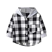 Plaid Outwear for Baby Kid Plaid Button Down Tops Coat Toddler Fashion Print Casual Spring Autumn Shacket