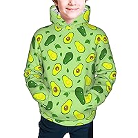 Interesting Avocado Fruit Hoodie Sweatshirt, Teen/Boy/Girl Pullover With Pockets