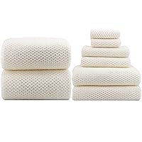 Towels,2 Piece 39x78 Inch Oversized Bath Sheets 2 Piece 29x59 inch bath towels sets 2 Hand Towels 2 Washcloth Towels Ultra Soft Highly Absorbent Extra Large Microfiber Shower Towels 80% Polyester