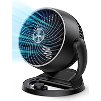 Dreo Table Fan For Bedroom, 12 Inch Air Circulator Fan with 70ft Strong Airflow, 120° adjustable tilt, 28db Low Noise, 3 Speeds, Quiet Fan For Home Office (Black Silver)