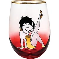 Spoontiques - 21706 Betty Boop Stemless Glass, 20 ounces, Red