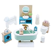 Le Toy Van - Daisylane Bathroom Premium Wooden Toys Dolls House Accessories |Playset For Doll House | Girls Dolls House Furniture Sets - Suitable For Ages 3+