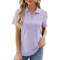 Ladies V Neck Dressy Shirts Summer Trendy Tops for Women Classy Work Blouses Short Sleeve Business Plain T-Shirt