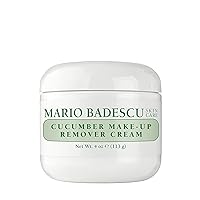 Mario Badescu Cucumber Makeup Remover Cream with Non-Greasy Formula - Emollient Cold Cream Makeup Remover for Heavy and Waterproof Make Up - Ideal for Dry or Sensitive Skin, 4 Oz