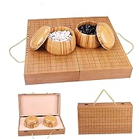 19x19 Go Game SetHigh Grade Gift Box Board with Single Convex Melamine Stones and Bowls Set