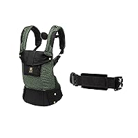 LÍLLÉbaby Complete 6-in-1 Luxe Ergonomic Baby Carrier & Waist Belt Extension Bundle - for Children 7-45 Pounds - 360 Degree Baby Wearing - Inward and Outward Facing - Speckled Succulent