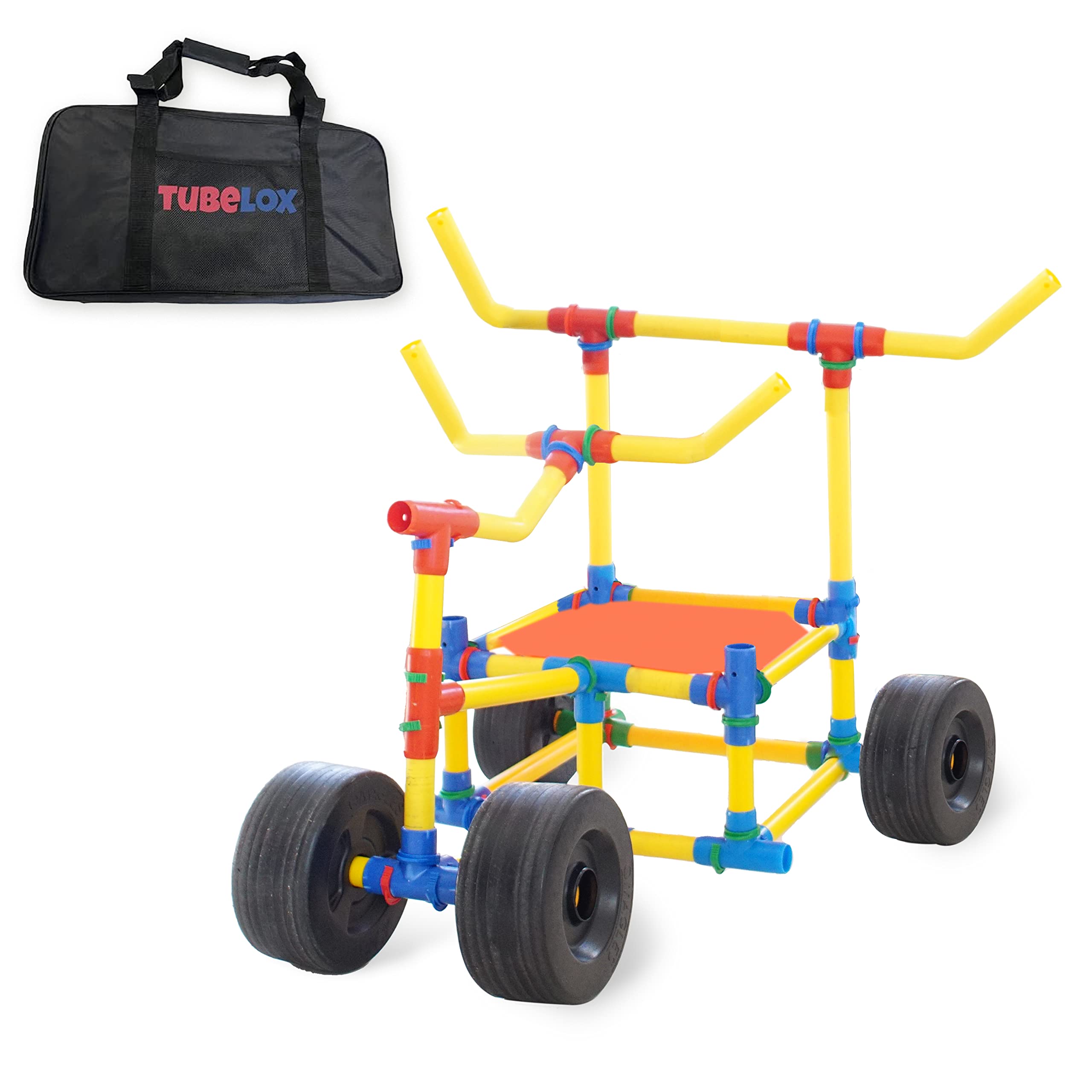 Tubelox Deluxe Building Toys Set - Kids STEM Toys for Development - 220 Piece Set w/ Storage Bag