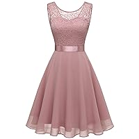 Cocktail Dresses Prom Dress for Teens Wedding Guest Sleeveless Lace Formal Dresses