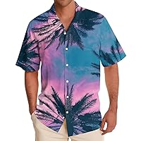 Shirts for Men Mens Hawaiian Floral Shirts Button Down Tropical Short Sleeve Shirt Men Holiday Beach Shirts