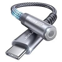 USB Type C to 3.5mm Female Headphone Jack Adapter, JSAUX USB C to Aux Audio Dongle Cable Cord Compatible with Samsung Galaxy S22 S21 S20 S10 S9 Plus/Ultra, Note 10, iPad Pro, MacBook, Pixel (Grey)