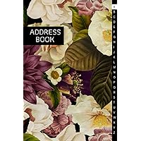 Address Book: Address book with alphabetical tabs, Classic Vintage Flower, size 6x9