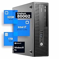 HP EliteDesk 800G2 Desktop Computer | Intel i7-6700 (3.4) | 32GB DDR4 RAM | 1TB SSD Solid State | Windows 10 Professional | Home or Office PC (Renewed)
