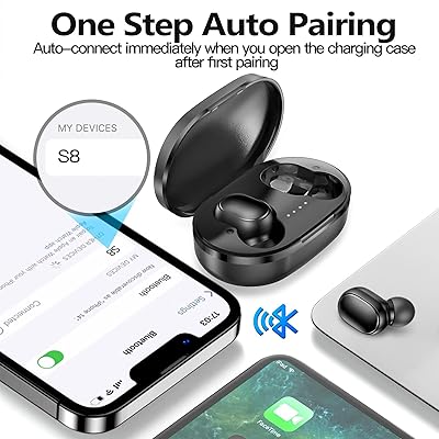 ATGOIN Bluetooth 4.1 Magnetic Wireless Sports Earphones W/Mic HD Stereo  Sweatproof in Ear Earbuds Noise Cancelling - Black 