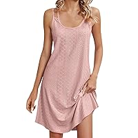 Sun Dresses for Women 2024 Solid Color Sexy Casual Fashion Loose Fit with Sleeveless Round Neck Summer Dress