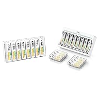 EBL AA AAA Rechargeable Batteries Comb with Charger Kits, 8PCS AA 2800mAh and 16-Count AAA 1100mAh Rechargeable Batteries with Individual AA AAA Battery Charger