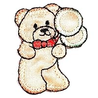 Kleenplus Mini Orange Bear Patches Sticker Arts Cute Cartoon Patch Sign Symbol Costume T-Shirt Jackets Jeans Hats Backpacks DIY Applique Embroidered Sew Iron on Patch